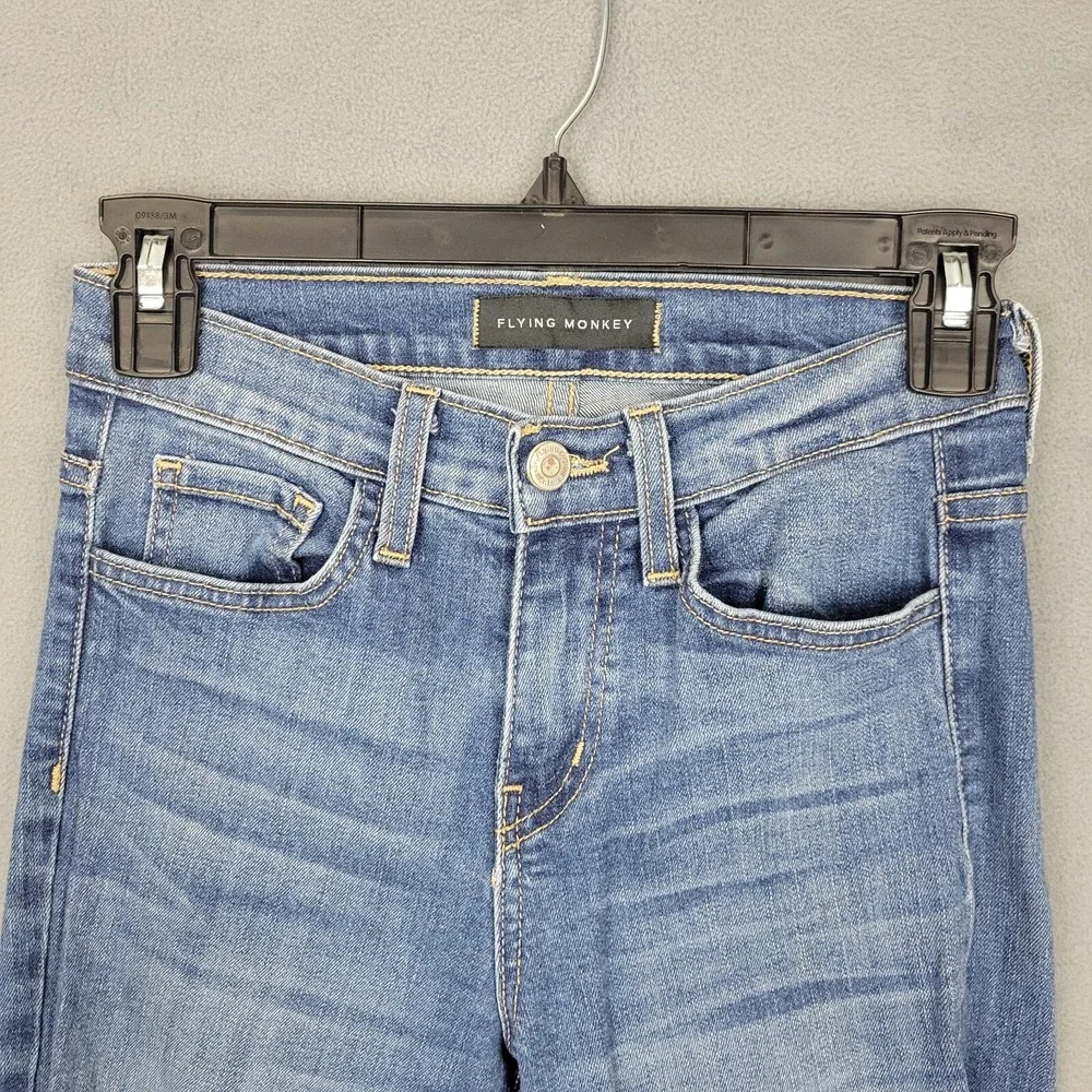 Flying Monkey Jeans Women's 24 Blue Denim Stretch 5-Pockets Skinny Leg Zip‎ Fly